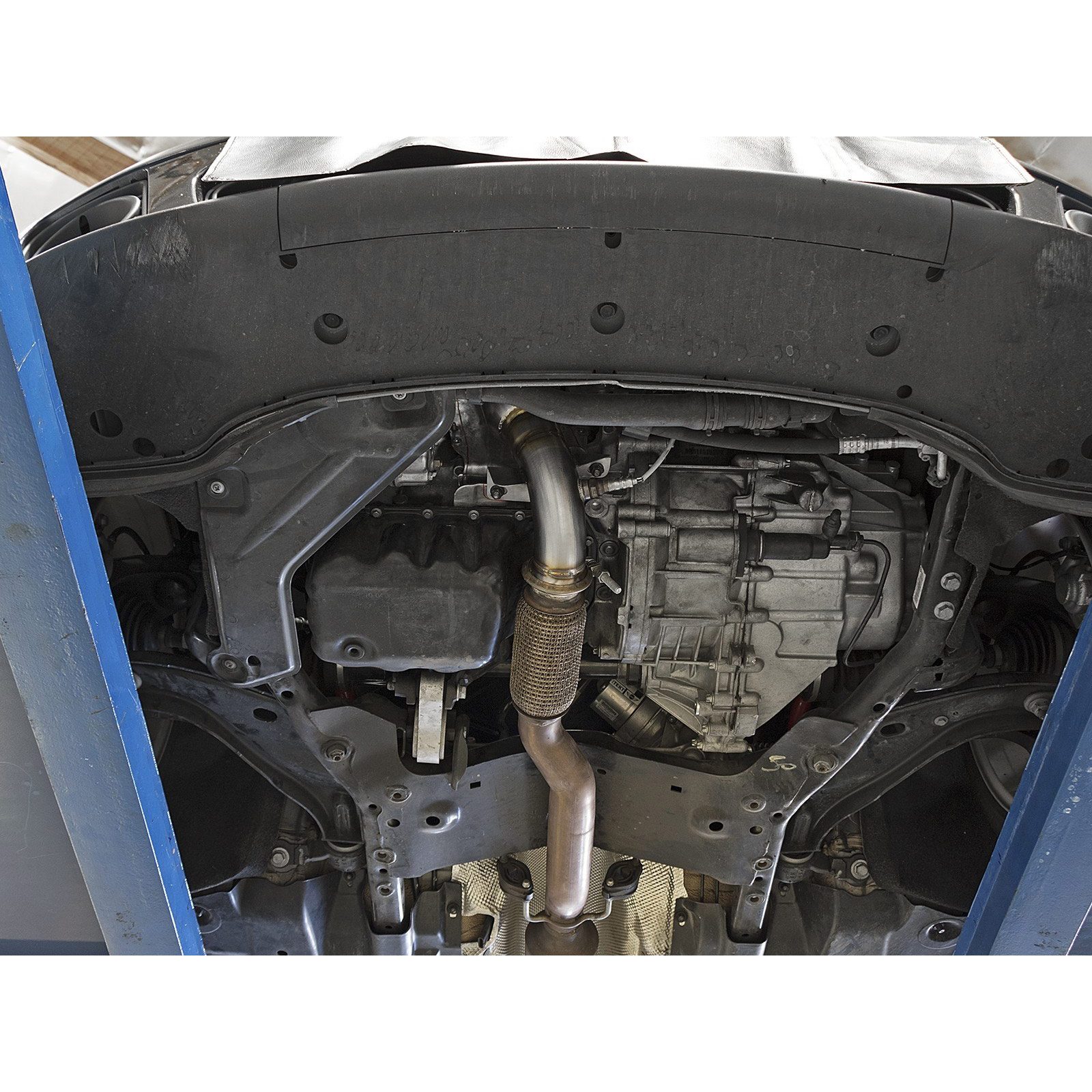 aFe Power AFE-48-36318-1HC Twisted Steel Down Pipe 2-1/2 IN 304 Stainless Steel w/ Cat MINI Cooper S (R56) 07-15 L4-1.6L (t) N14/N18 - Image 2