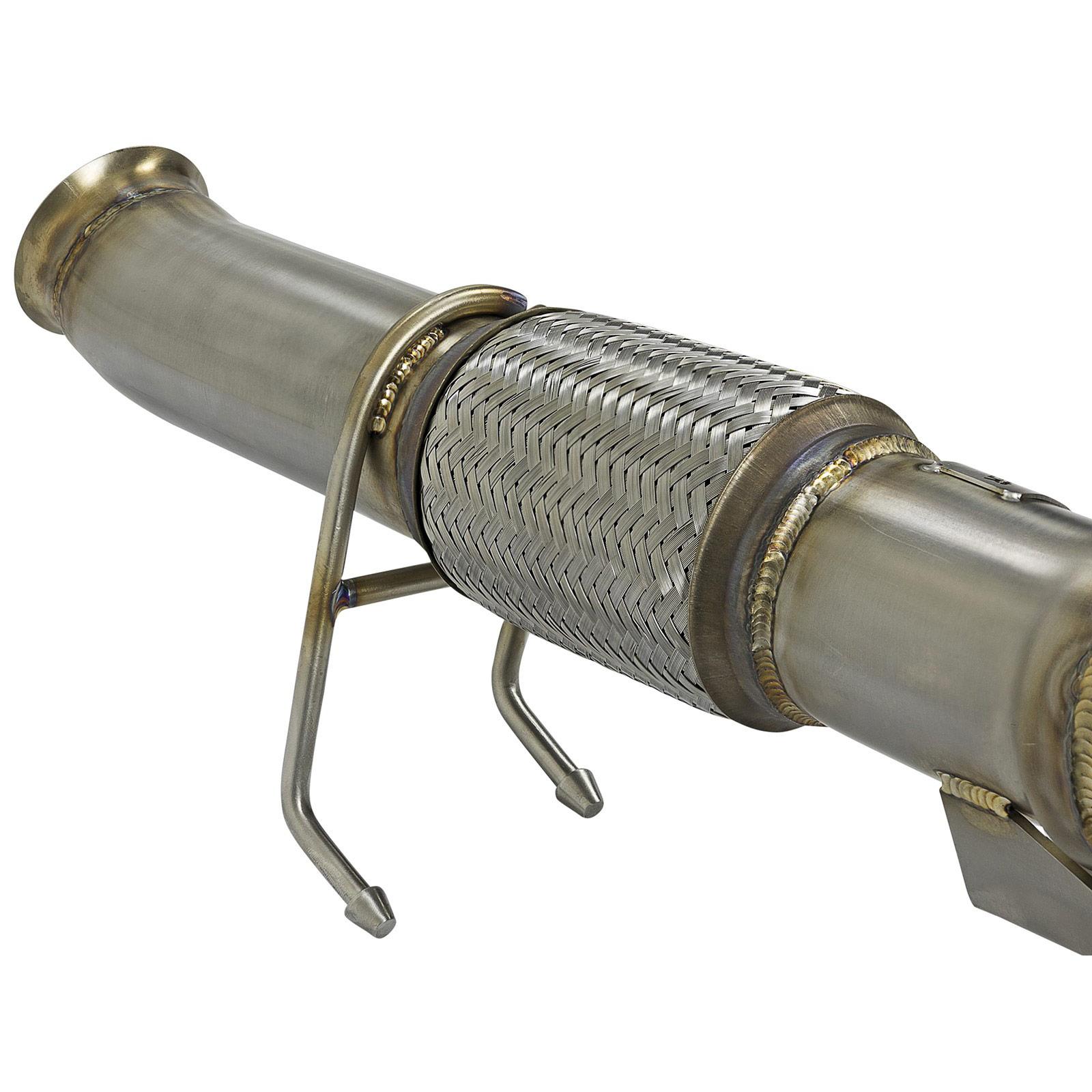 aFe Power AFE-48-33024-HC Twisted Steel Down Pipe 3 IN 304 Stainless Steel w/ Cat Ford Focus RS 16-17 L4-2.3L (t) - Image 4