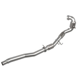 aFe Power AFE-48-36411-1YC Twisted Steel Downpipe 3 IN 304 Stainless Steel w/ Cat Volkswagen Golf R 15-17 L4-2.0L (t)