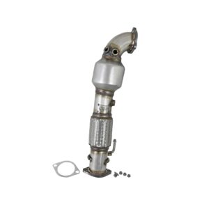 aFe Power AFE-48-37001-1HC Twisted Steel Downpipe 2-1/2 IN 304 Stainless Steel w/ Cat Hyundai Elantra 17-18 L4-1.6L (t)