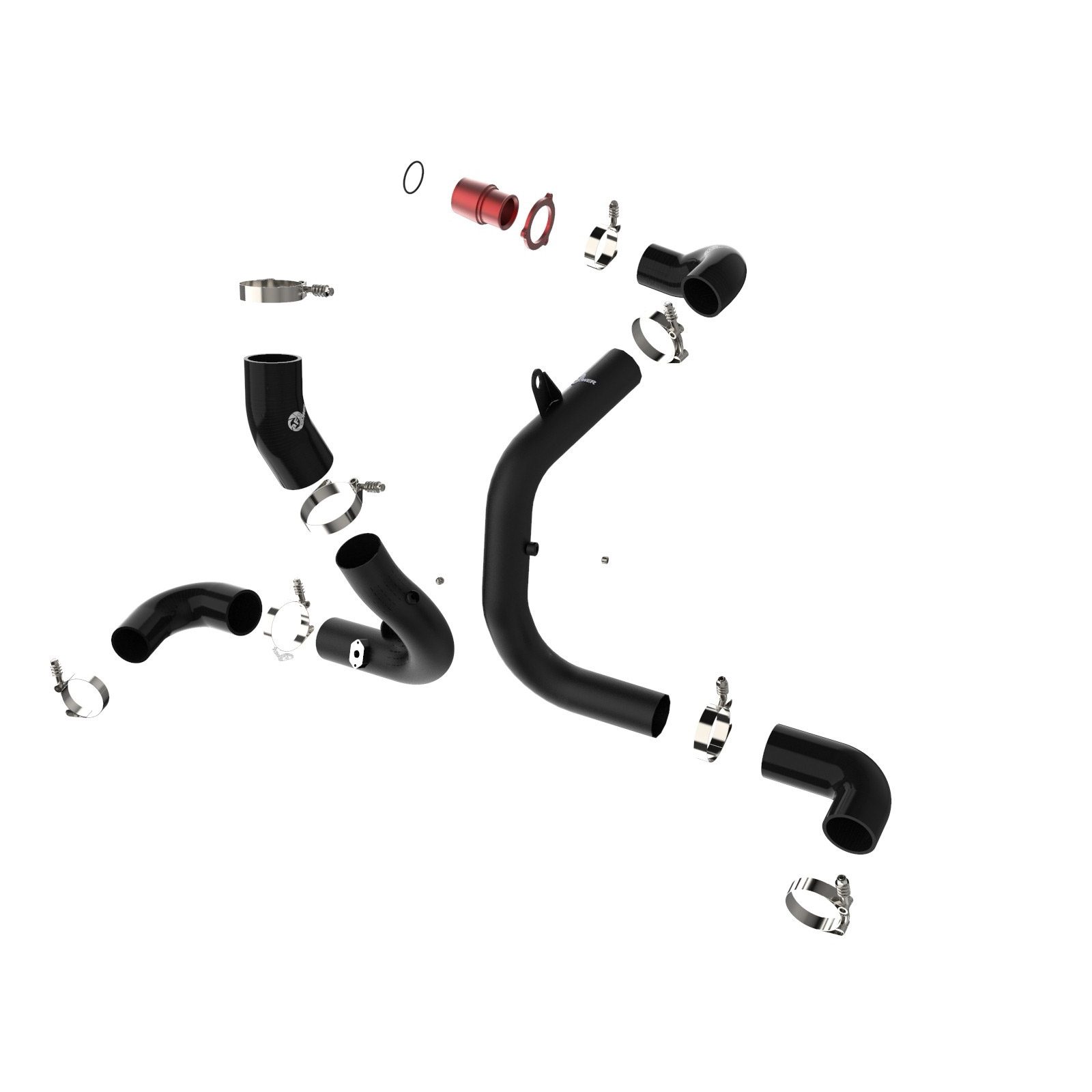 BladeRunner Aluminum Hot and Cold Charge Pipe Kit Black