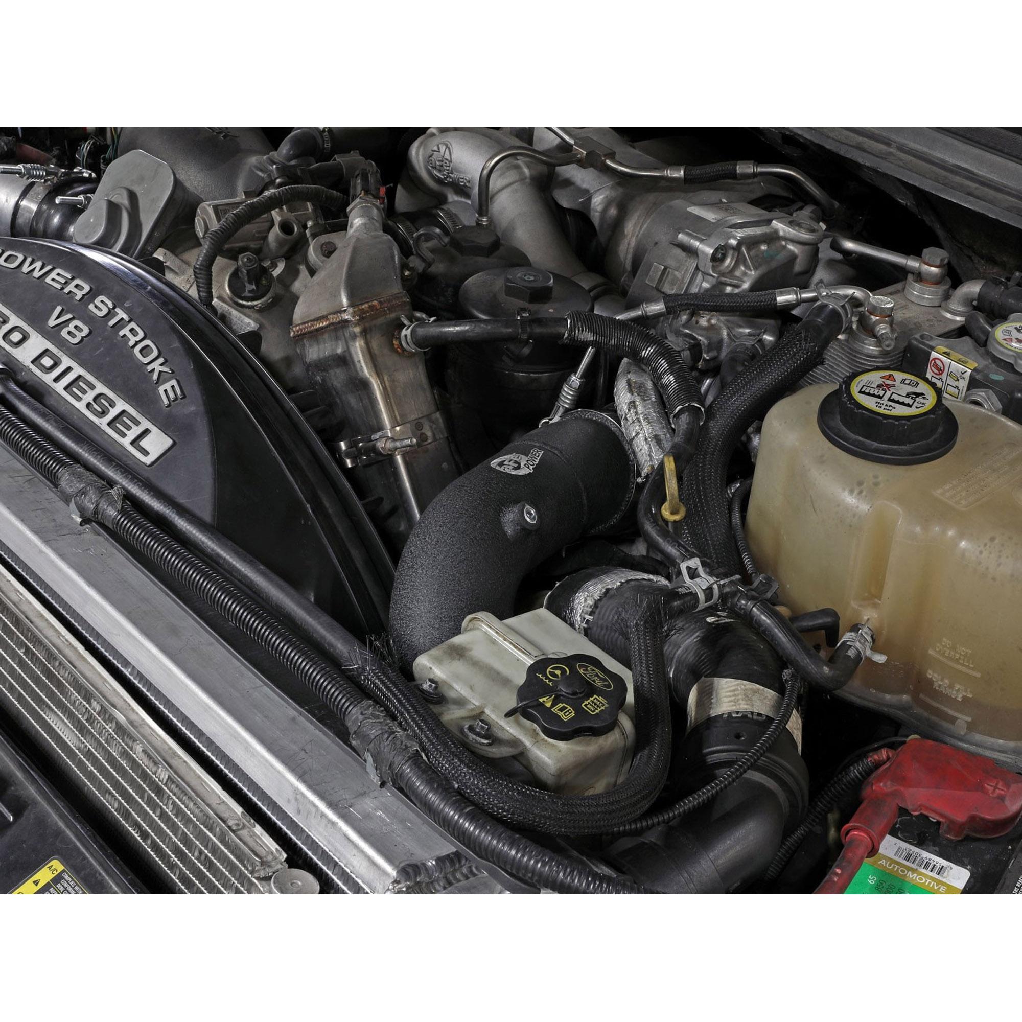 BladeRunner 3 IN Aluminum Hot Charge Pipe Black Ford Diesel Trucks 08-10 V8-6.4L (td)