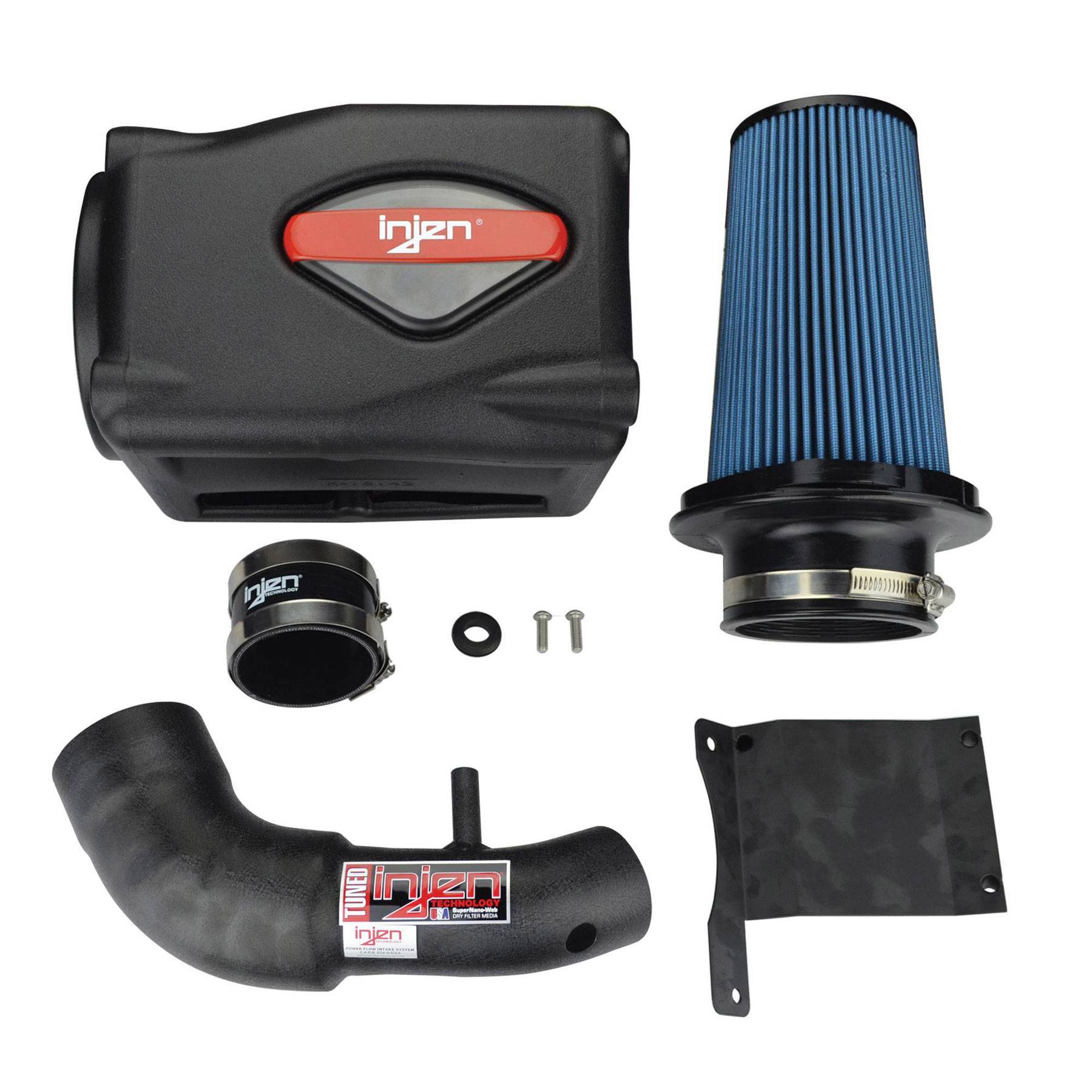 Injen PF Cold Air Intake System w/ Rotomolded Air Filter Housing - PF5002 Wrinkle Black INJ-PF5002WB