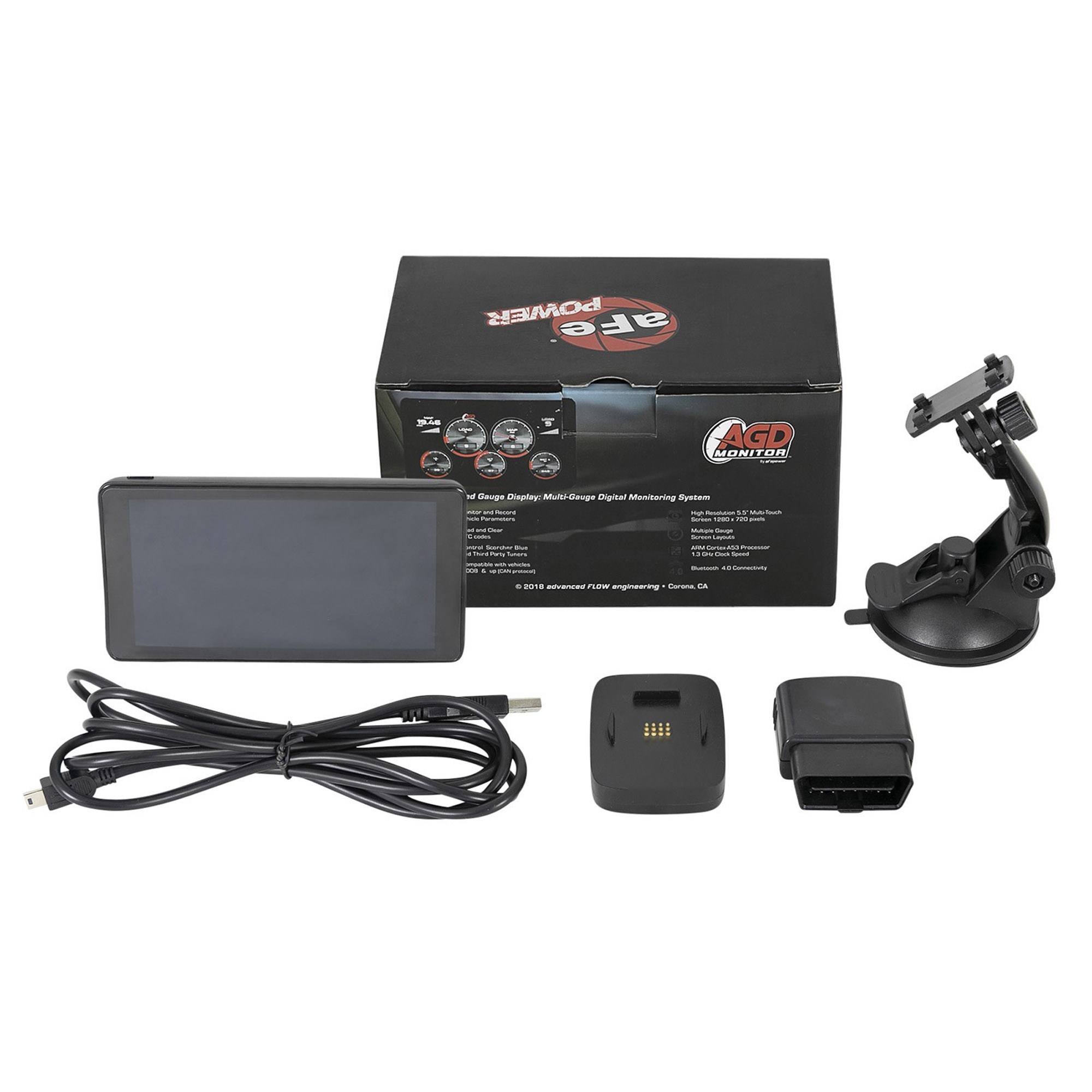 SCORCHER BLUE Bluetooth Power Module & AGD Advanced Gauge Display Monitor Combo Ford Diesel Trucks 11-16 V8-6.7L (td)