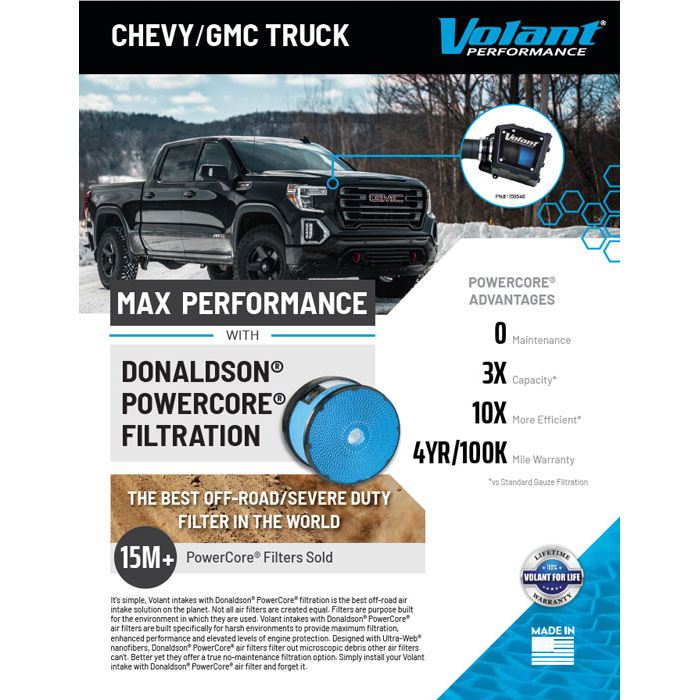 Volant Closed Box Air Intake (15043) 2009-2013 Silverado/Sierra 1500 4.3L V6-150436