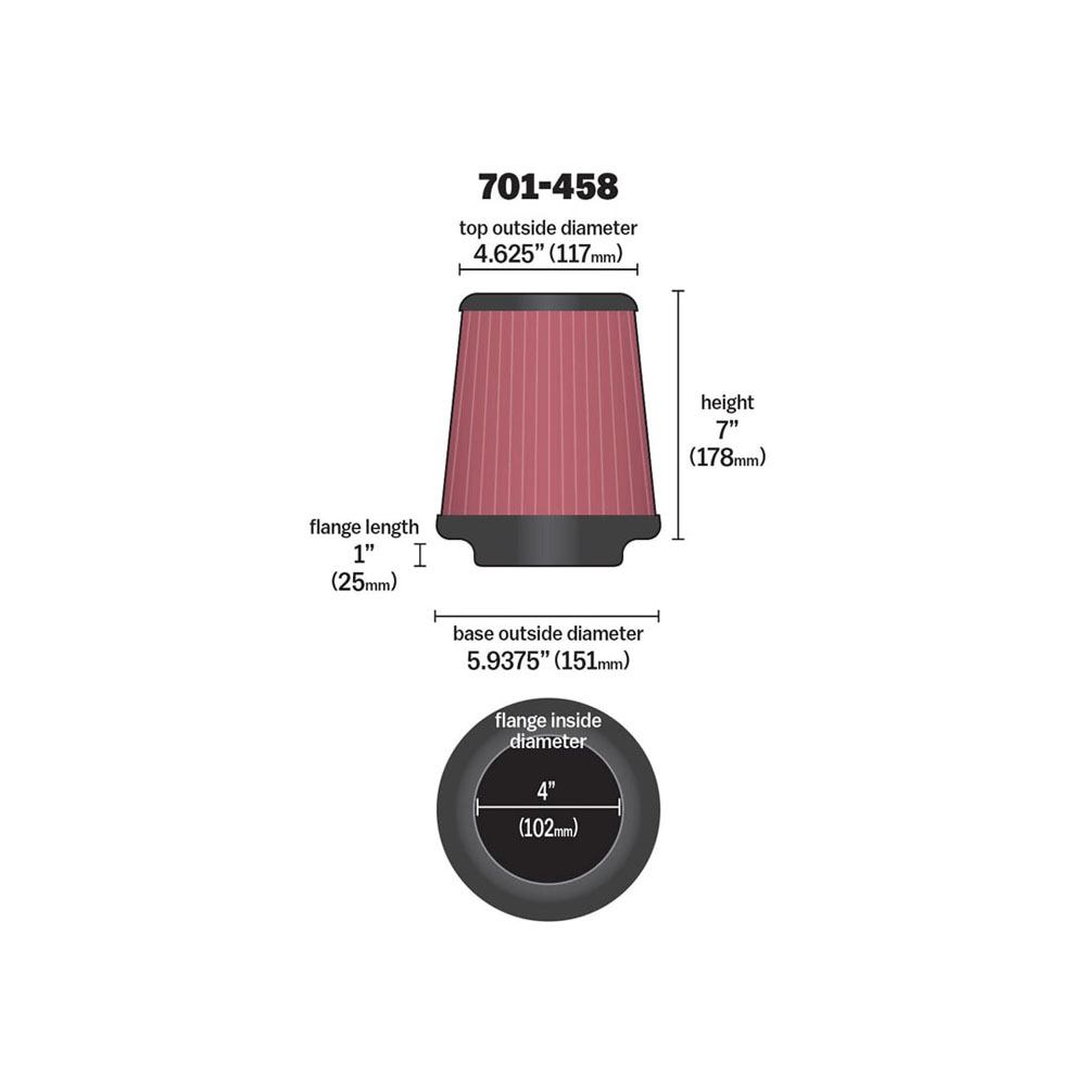 701 458 Airaid Universal Air Filter