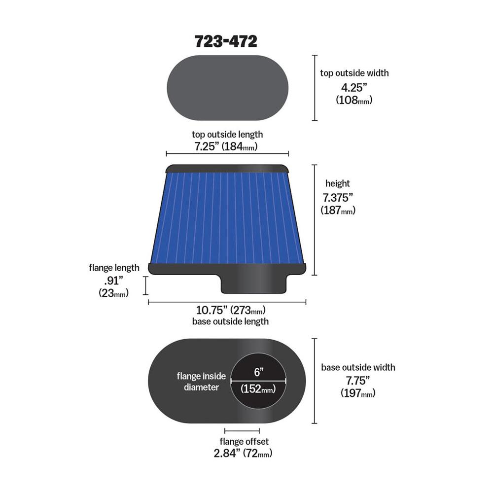 723 472 Airaid Universal Air Filter
