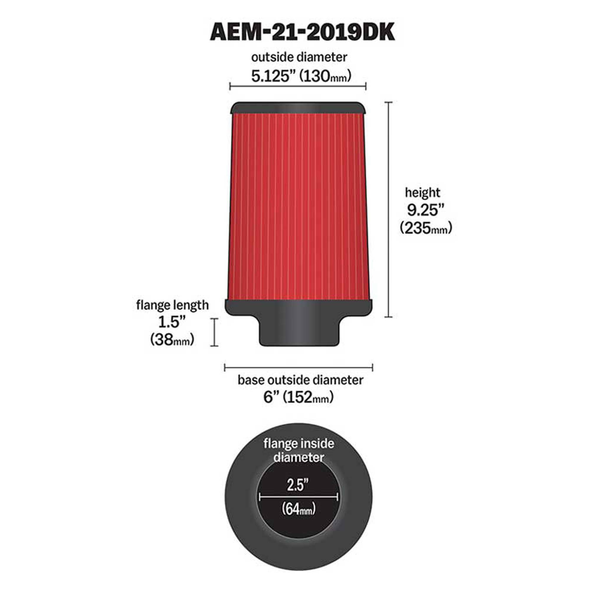 AEM-21-2019DK DryFlow Air Filter - Image 2