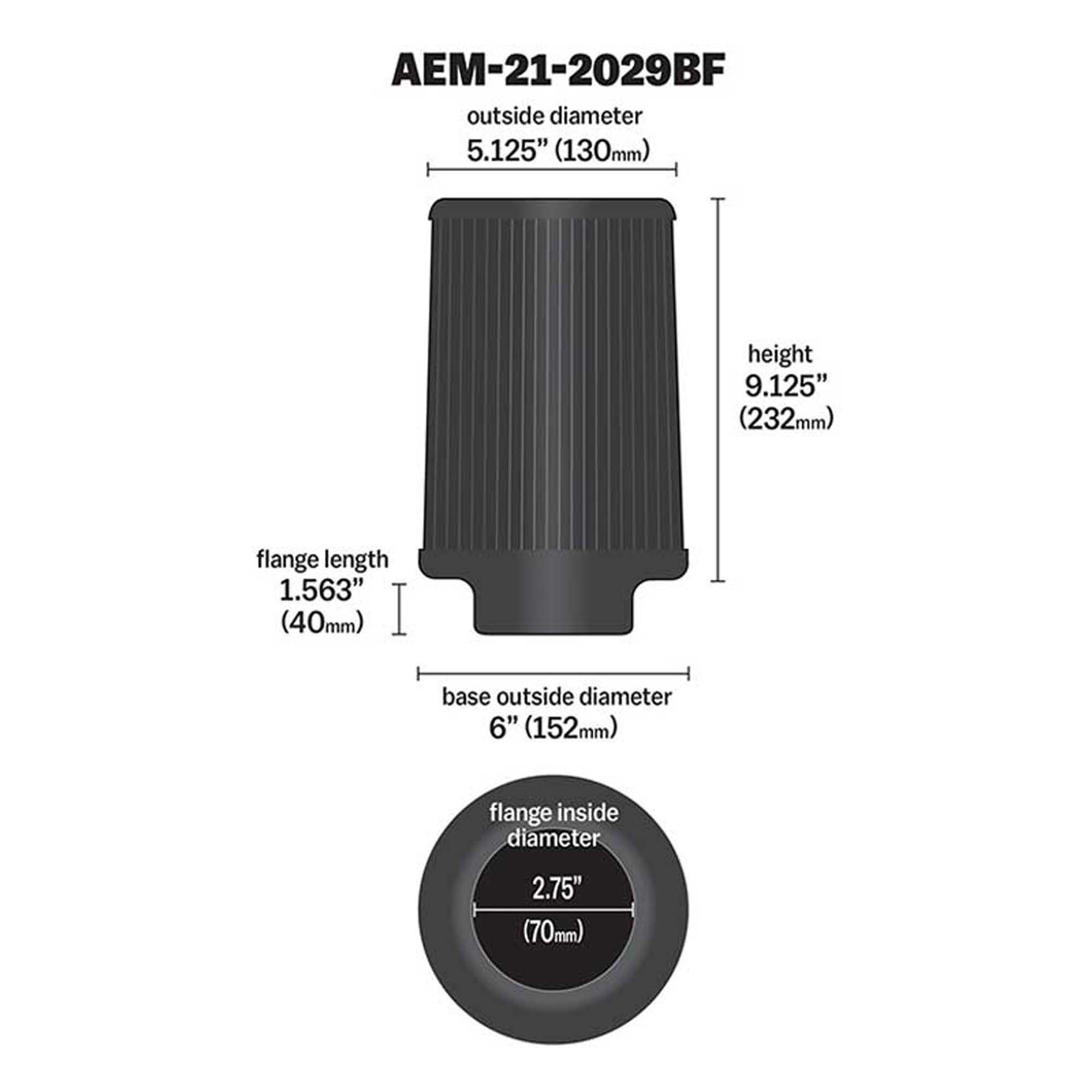 AEM-21-2029BF DryFlow Air Filter - Image 2