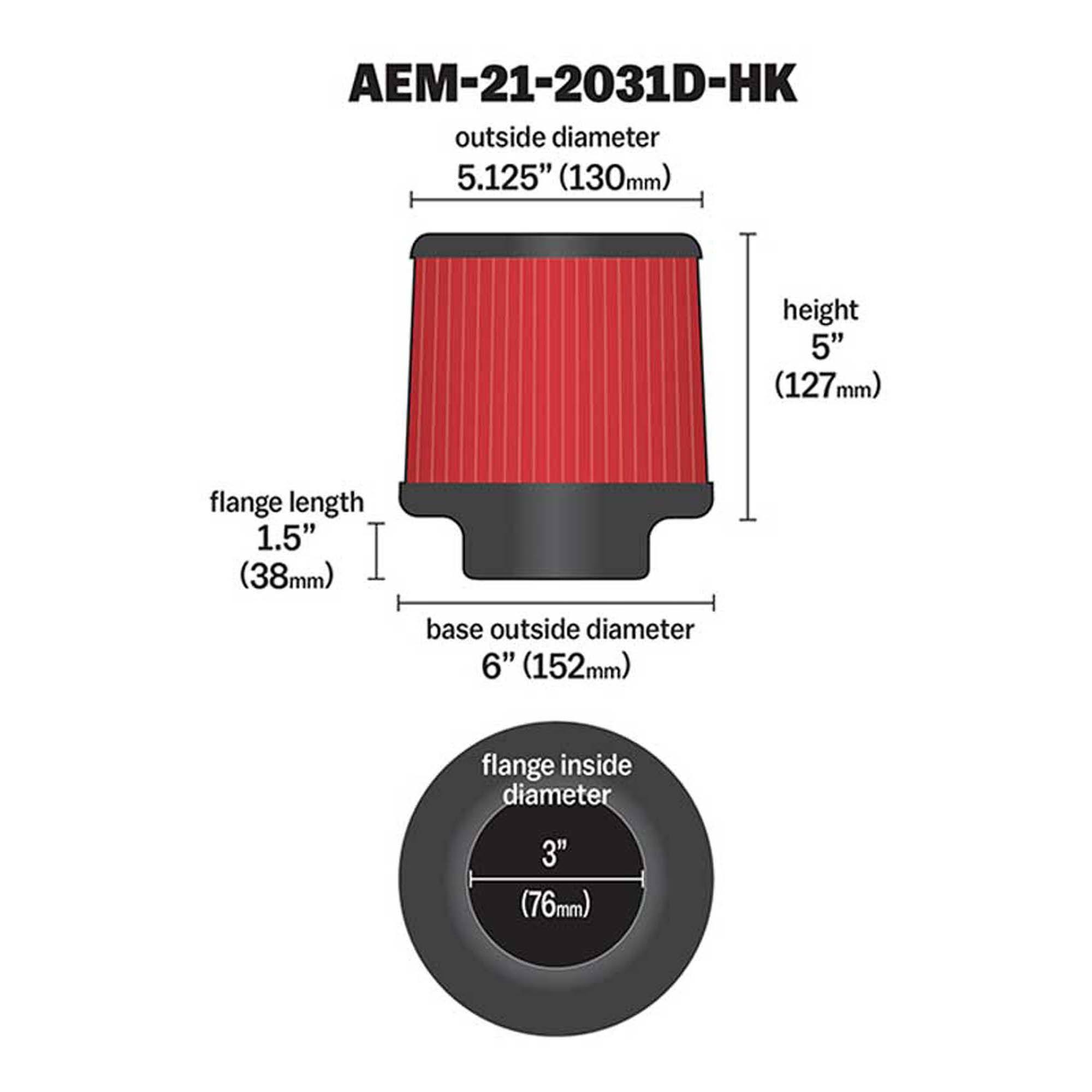 AEM-21-2031D-HK DryFlow Air Filter - Image 2