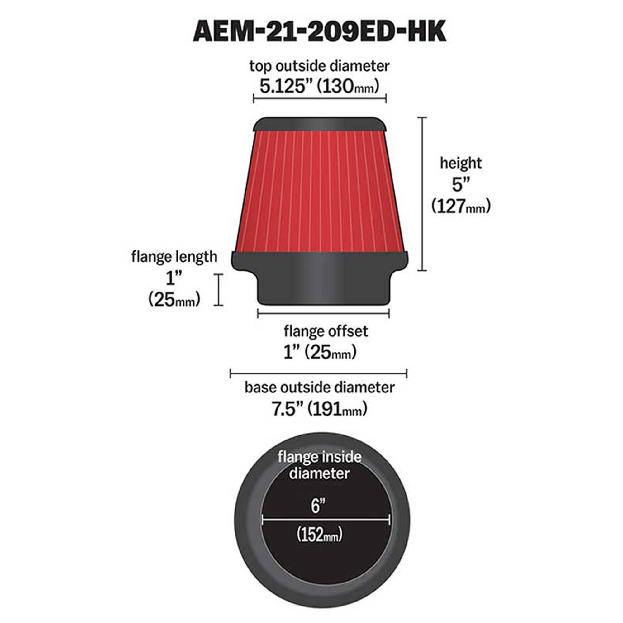 AEM-21-209ED-HK DryFlow Air Filter - Image 2