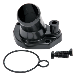 Edelbrock 15 Deg. Aluminum Waterneck for Small-Block Ford V8 Black Finish - EDB-48143