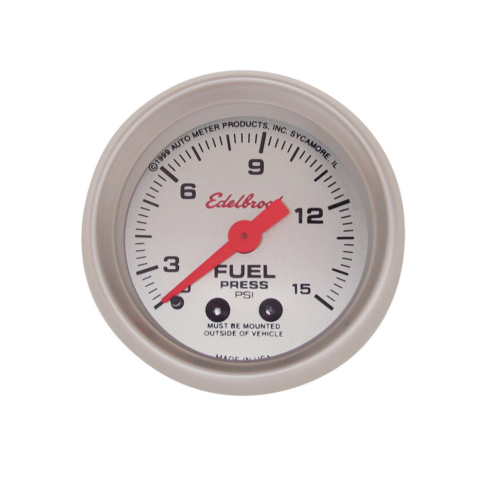 Edelbrock Fuel Pressure Gauge - 2-5/8" Standard Gauge (0-15 psi) - EDB-73827
