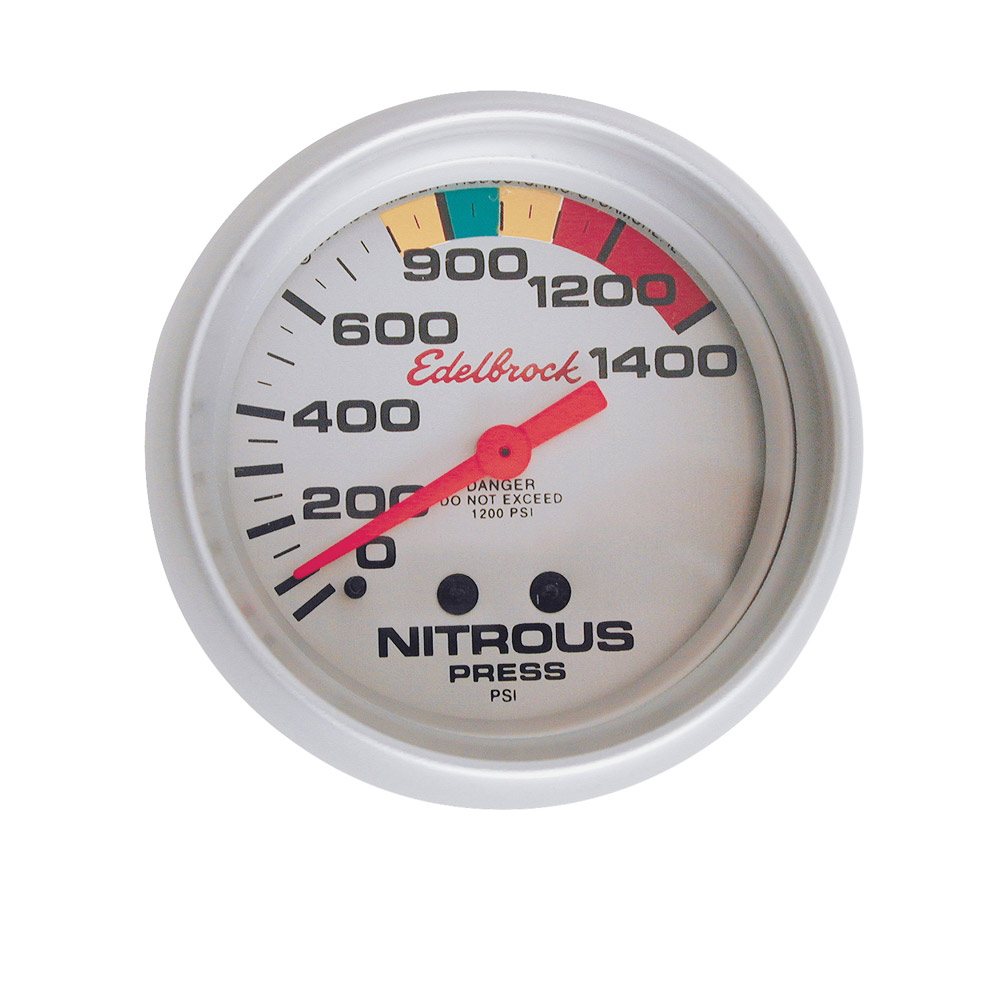 Edelbrock Nitrous Pressure Gauge - 2-5/8" Standard Gauge (0-1400 psi) - EDB-73802