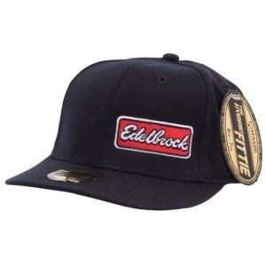 Edelbrock Offset Logo Cap in Black (L/XL) - EDB-9157