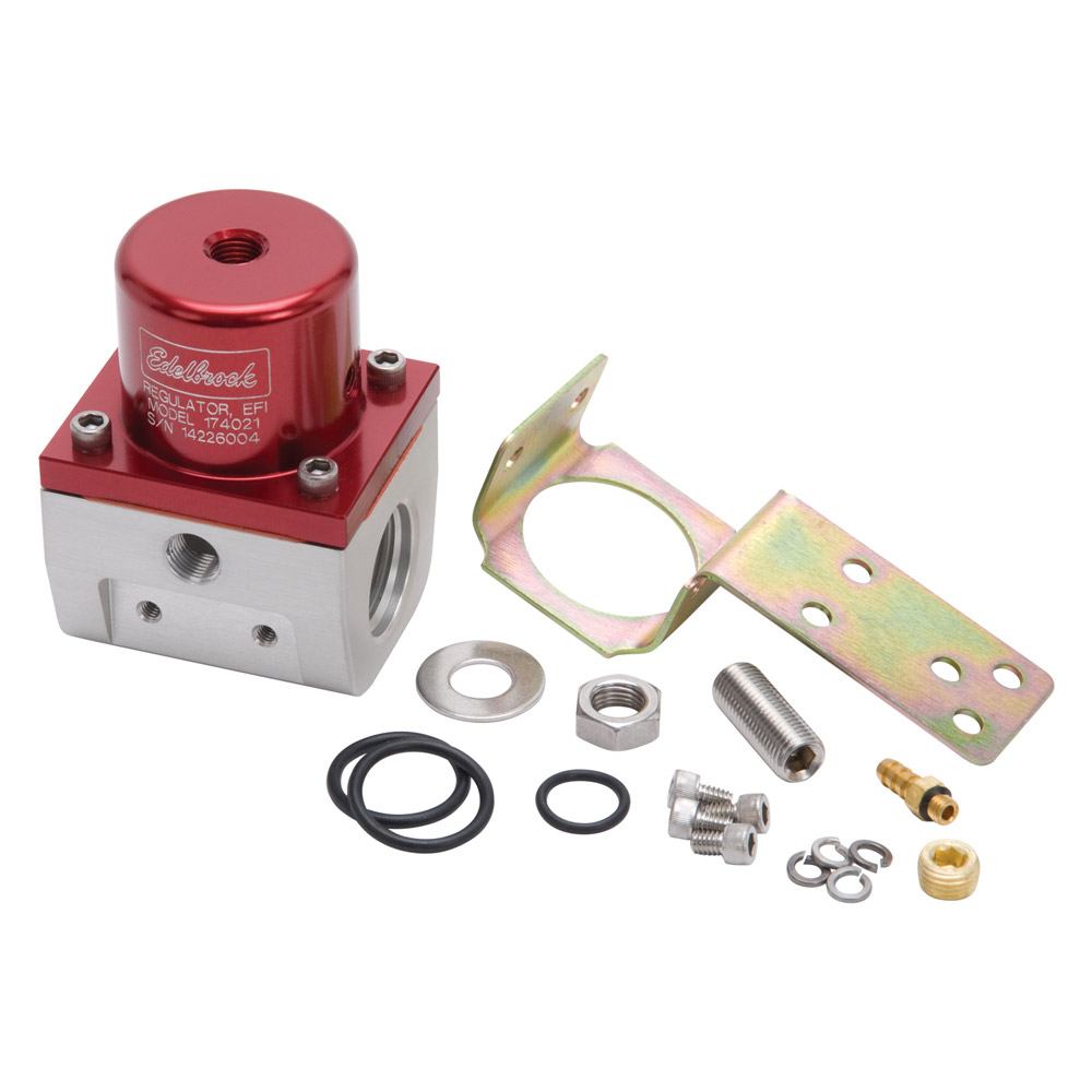 Edelbrock EFI Fuel Pressure Regulator -10 AN (180 GPH) in Red/Clear Finish - EDB-174021