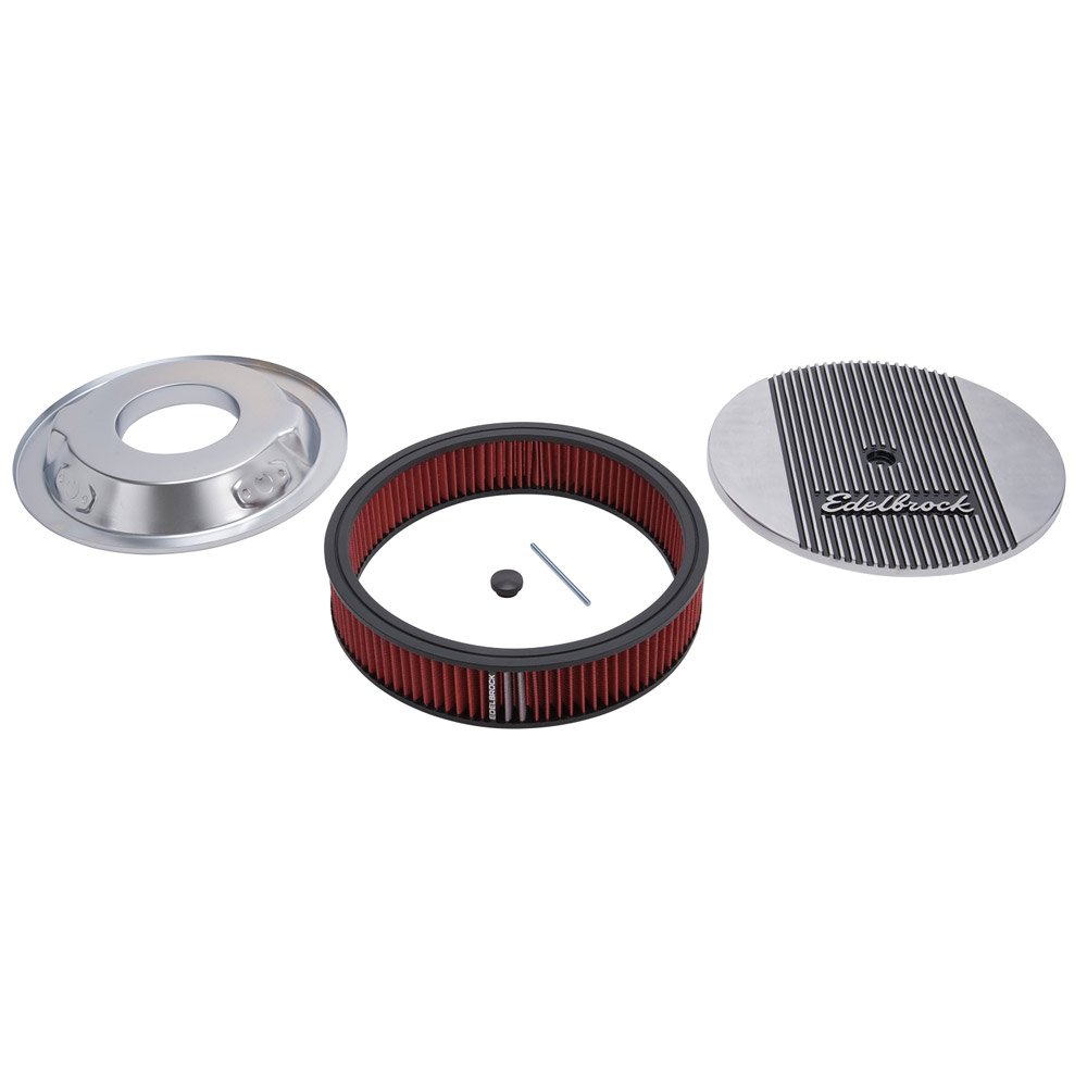 Edelbrock Elite 2 Series Polished 14" Round Air Cleaner - 3" Pro-Flo Element (Deep Flange) - EDB-4266