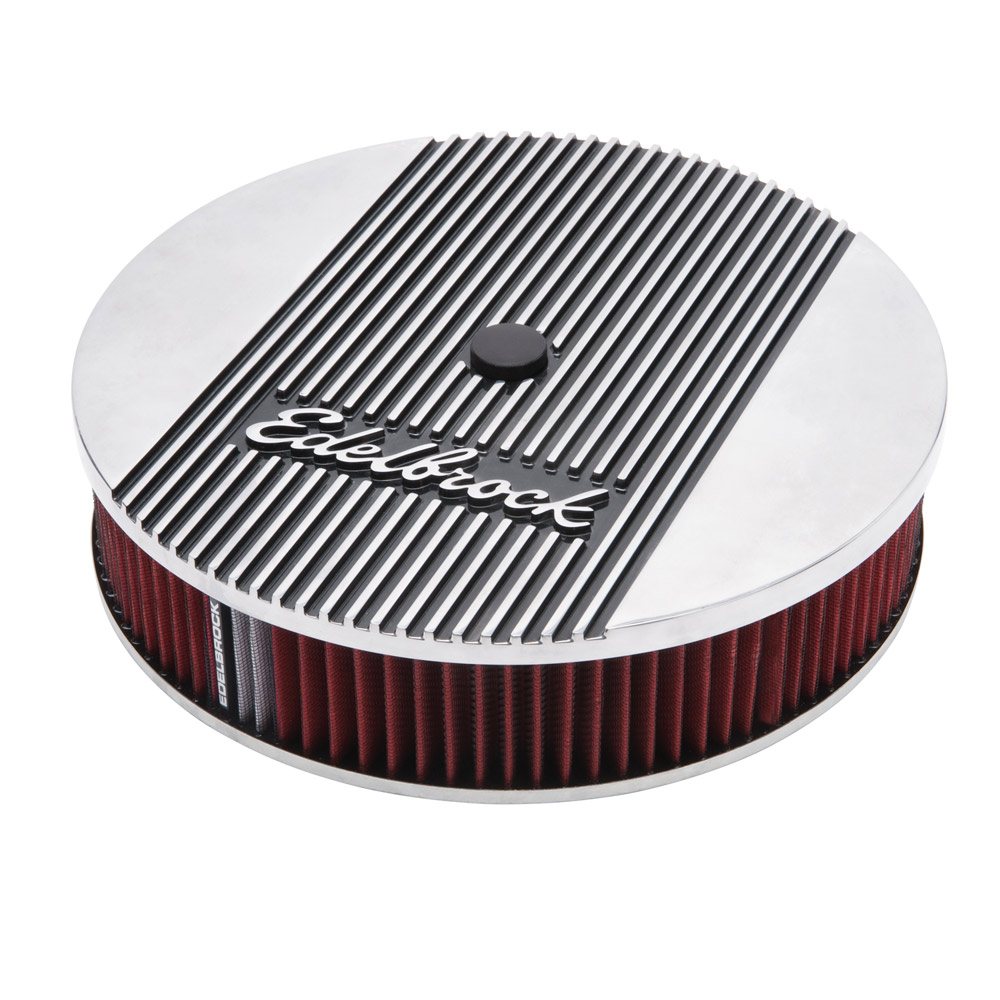 Edelbrock Elite 2 Series Polished 14" Round Air Cleaner - 3" Pro-Flo Element (Deep Flange) - EDB-4266
