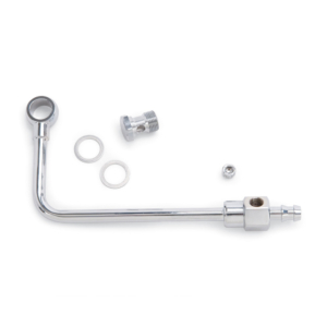Edelbrock Fuel Line #8126 Chrome Steel Fuel Line W/ 3/8in Barbed End Inlet W/O Fuel Filter - EDB-8126