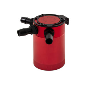 Mishimoto Compact Baffled Oil Catch Can, 3-Port, Red, part number MMBCC-CBTHR-RD