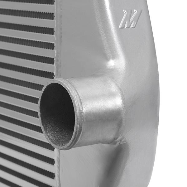 Bar-and-plate intercooler core with cast aluminum end tanks on Mishimoto Titan XD intercooler