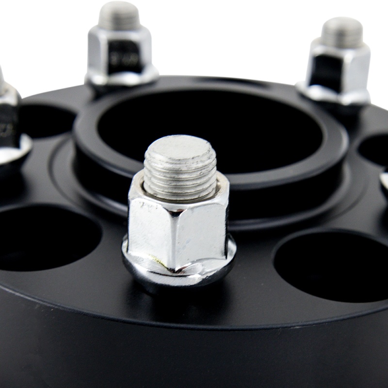 Close-up of Mishimoto MMWS-012-150BK wheel spacer black finish