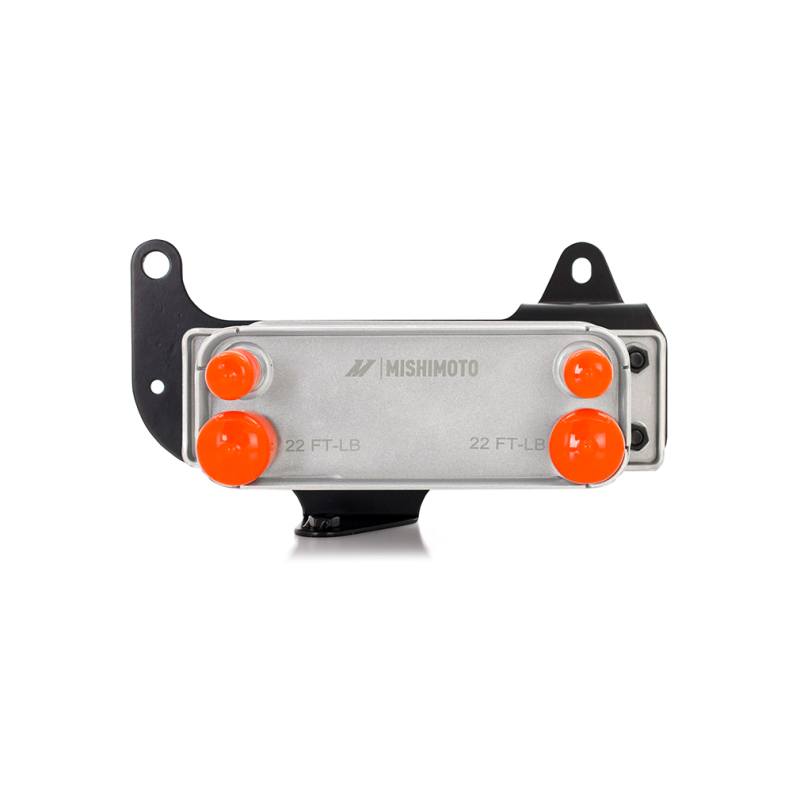 Mishimoto transmission cooler designed as a direct-fit replacement for Dodge Ram 5.9L Cummins trucks