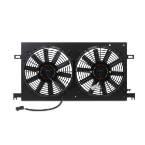 Mishimoto black aluminum fan shroud kit MMFS-BRZ-13PBK for Subaru BRZ, Scion FR-S, and Toyota 86
