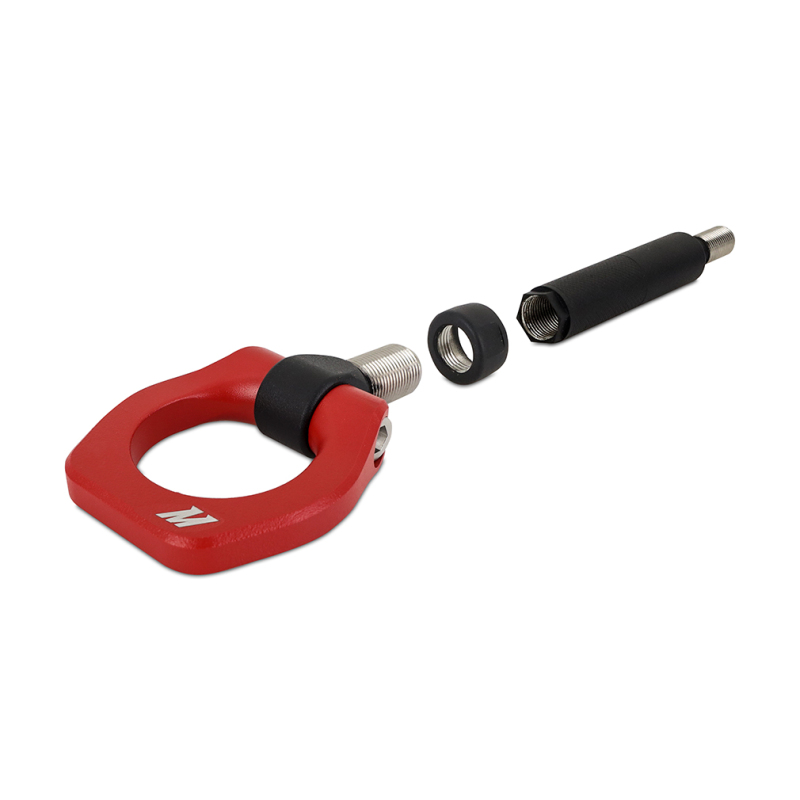 Mishimoto tow hook installed on Subaru STI 2002-2007