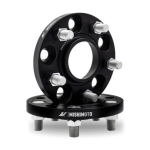 Mishimoto MMWS-012-200BK black wheel spacer with 5x114.3 bolt pattern and 64.1mm center bore
