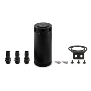 Mishimoto XL Baffled Oil Catch Can MMBCC-CBTHR-XLBK in black anodized 6061 aluminum finish