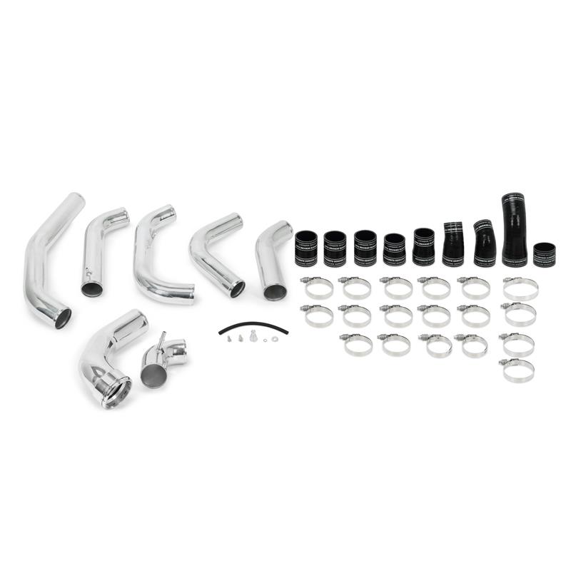 Cold-side intercooler pipe with CNC quick-disconnect flange from Mishimoto F-150 EcoBoost pipe kit