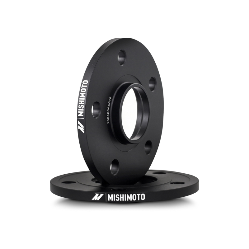 Mishimoto MMWS-013-100BK black wheel spacer with 5x120 bolt pattern and 64.1mm center bore