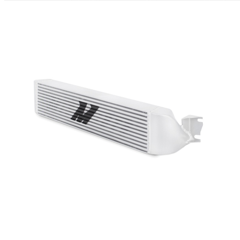 Inlet and outlet fittings on the Mishimoto MMINT-SRT4-03SL intercooler for SRT-4