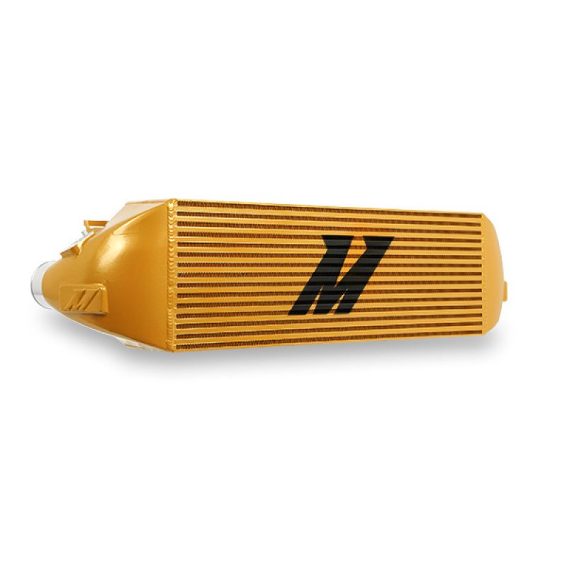 CNC-machined ribbed inlet and outlet on Mishimoto Focus ST intercooler core