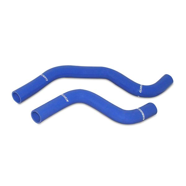 Blue silicone radiator hose with heat-resistant embedded fibers rated to 330°F max temperature