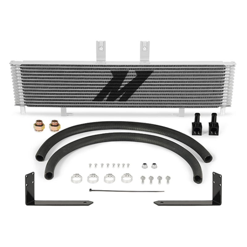 Mishimoto MMTC-DMAX-11SL silver transmission cooler for Chevrolet/GMC 6.6L Duramax LML 2011-2014