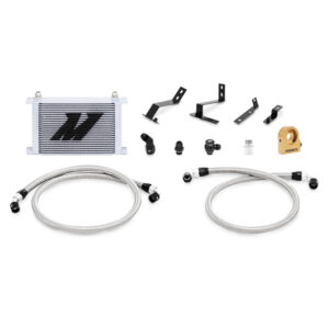 Mishimoto direct-fit 25-row stacked-plate oil cooler kit for Chevrolet Camaro SS, LT1, ZL1, and SS RedLine
