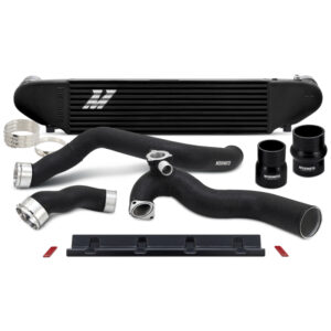 Mishimoto Intercooler and Pipe Kit for 2024+ Ford Mustang EcoBoost in black cooler and black pipe finish