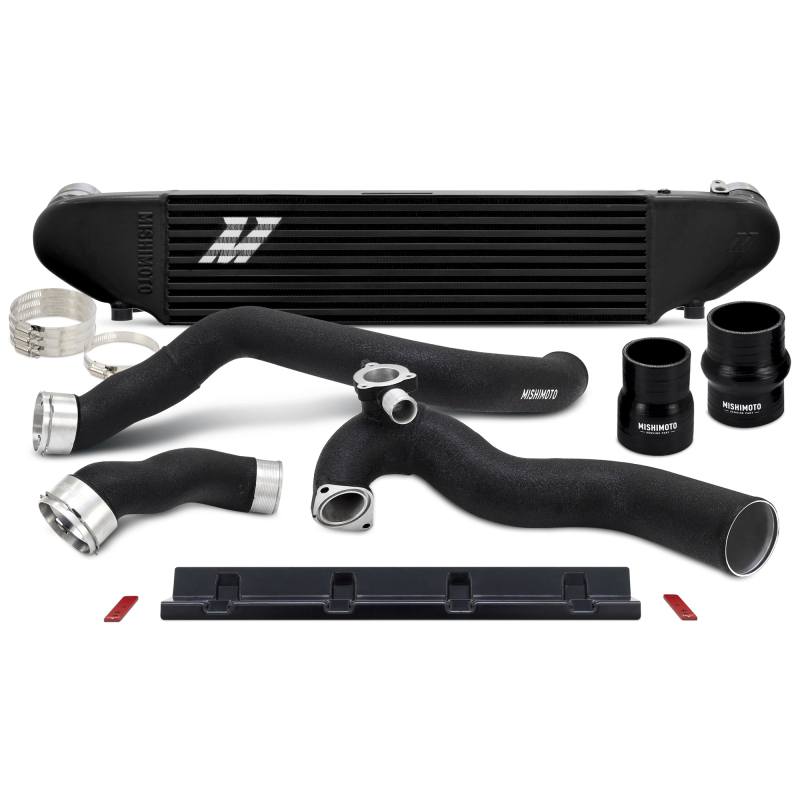 Mishimoto Intercooler and Pipe Kit for 2024+ Ford Mustang EcoBoost in black cooler and black pipe finish