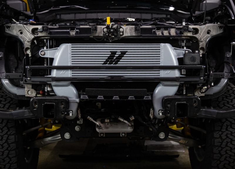 Mishimoto Lifetime Warranty labeling on 2.3L EcoBoost Bronco intercooler kit