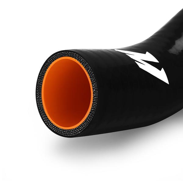 Two black Mishimoto silicone hoses included in the IS300 cooling hose kit