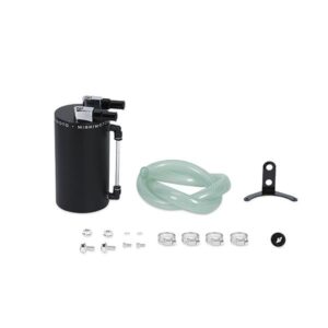 Mishimoto Aluminum Oil Catch Can MMOCC-LAWBK polished finish with mounting bracket and hose