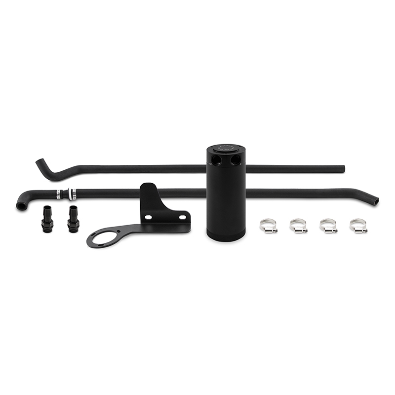 Mishimoto Baffled Oil Catch Can Kit for 2007-2013 Mazda Mazdaspeed 3, black anodized aluminum can