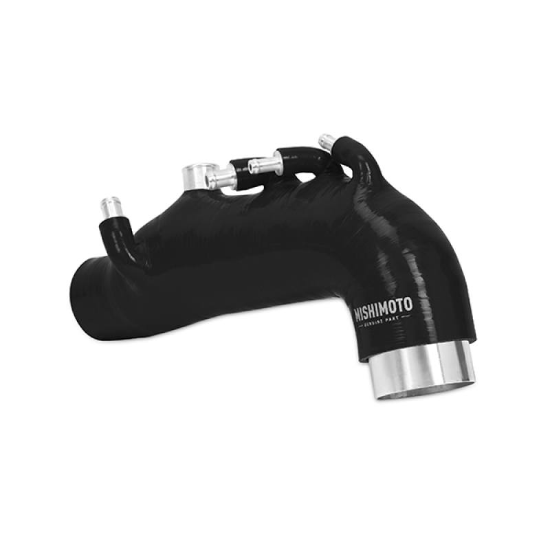 Wire-reinforced Mishimoto silicone induction hose with CNC aluminum fittings for Subaru WRX air intake