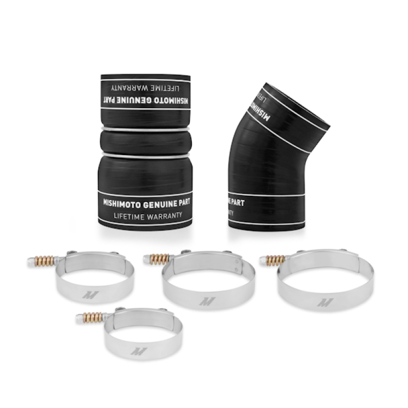 Mishimoto MMBK-F2D-03BK black silicone boot kit with DuraCore for 6.0L Ford Powerstroke air intake system