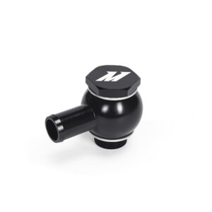 Mishimoto MMBB-STBK black anodized aluminum banjo fitting with M20 x 1.5 bolt and 5/8-in hose barb