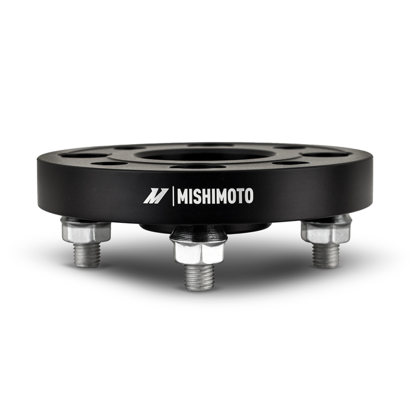 Close-up of Mishimoto MMWS-011-200BK wheel spacer bolt pattern and center bore