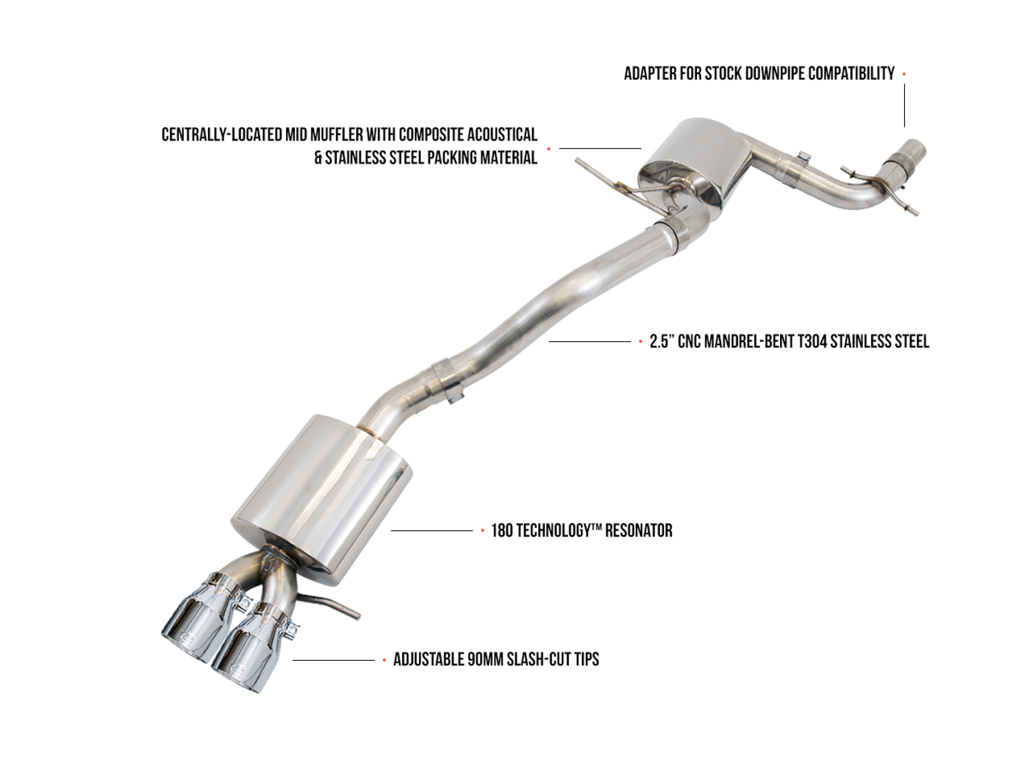 06-10 Volkswagen Jetta (Sedan - 2.0 - FWD) Exhaust System Kit