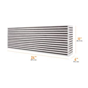 Mishimoto MMUIC-06 universal air-to-air race intercooler core measuring 24in x 12in x 4in